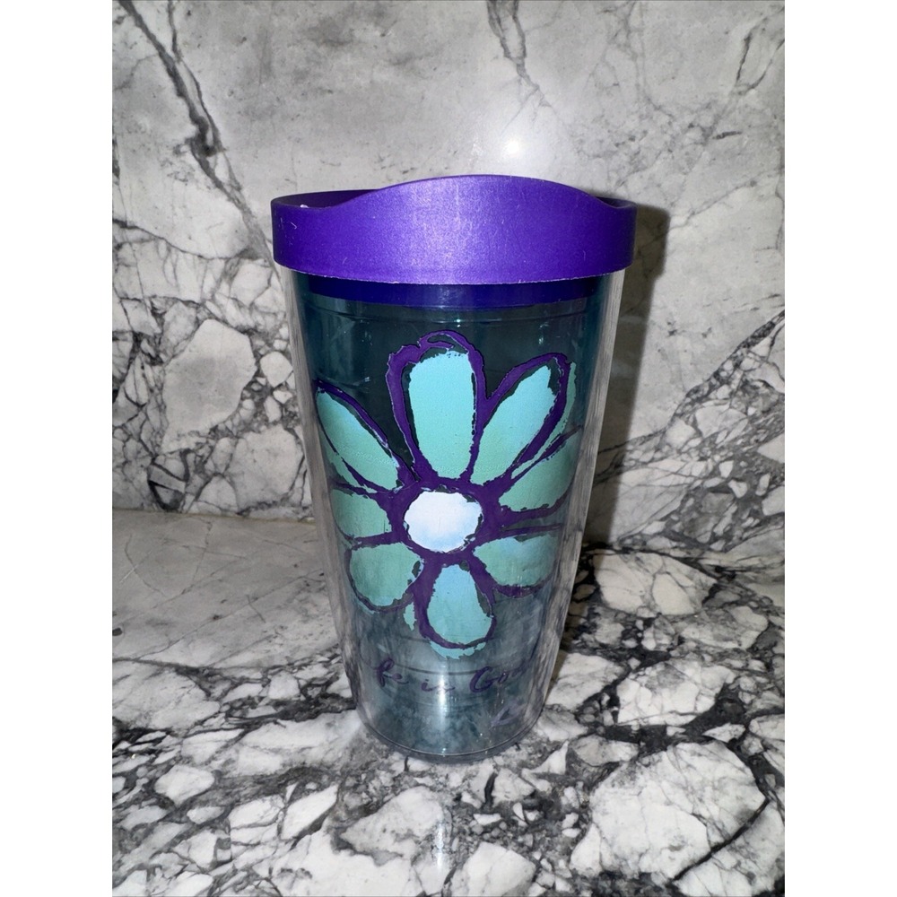 Life Is Good 16oz Tervis Tumbler With Lid Daisy Blue Purple